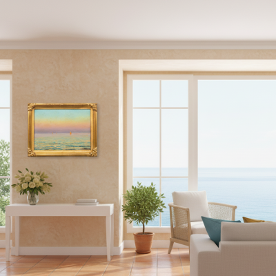 CHARLES ADELIN MOREL DE TANGUY Sailing at Sunset Adelin Morel de Tanguy