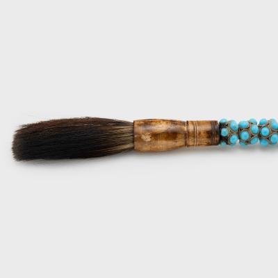 Calligraphy Brush with Blue Glass Handle