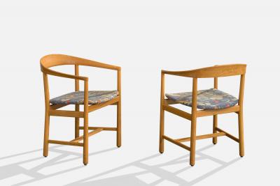 Carl Axel Acking Armchairs with Wood and Fabric Sweden 1960s