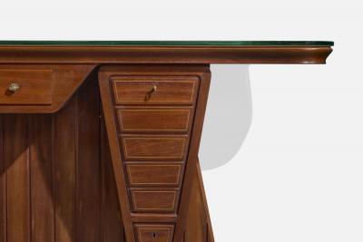 Carlo Enrico Rava Console Table with Walnut Mahogany Brass and Glass Italy