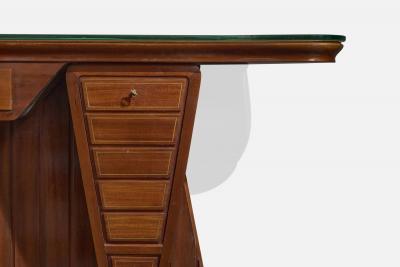 Carlo Enrico Rava Console Table with Walnut Mahogany Brass and Glass Italy