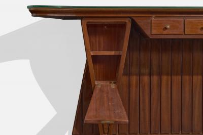 Carlo Enrico Rava Console Table with Walnut Mahogany Brass and Glass Italy