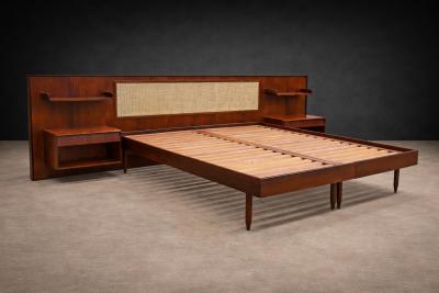 Carlo Hauner Carlo Hauner for Forma Rosewood Bed with Nightstands 1950s Lot 368 369A
