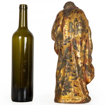 Carved Polychromed Figure of a Saint Spain circa 1720