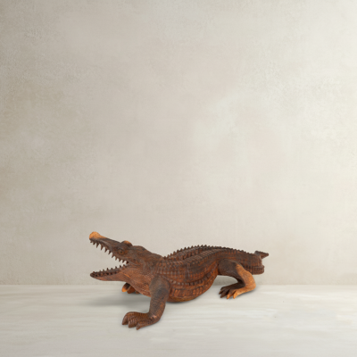 Carved Tropical Hardwood Crocodile