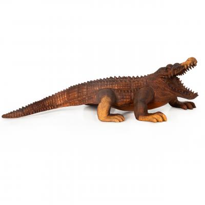 Carved Tropical Hardwood Crocodile