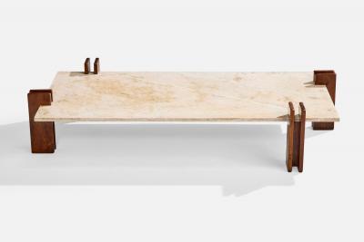 Celina Decoracoes Coffee Table with Wood and Marble Brazil 1960s