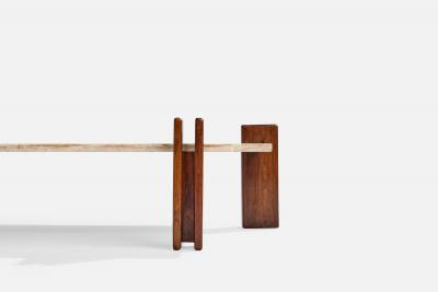 Celina Decoracoes Coffee Table with Wood and Marble Brazil 1960s