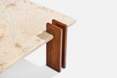 Celina Decoracoes Coffee Table with Wood and Marble Brazil 1960s