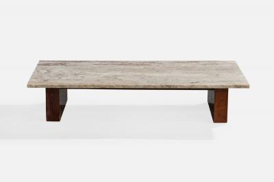 Celina Decoracoes Coffee Table with Wood and Marble Brazil 1960s