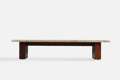 Celina Decoracoes Coffee Table with Wood and Marble Brazil 1960s