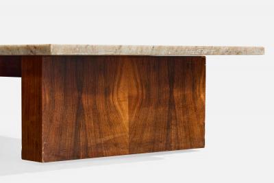 Celina Decoracoes Coffee Table with Wood and Marble Brazil 1960s