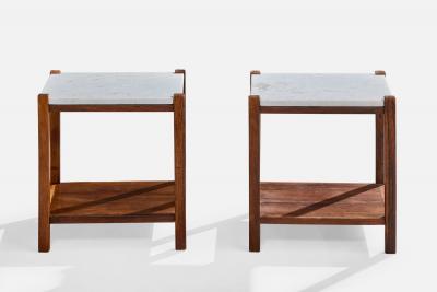 Celina Decoracoes Side Tables with Wood and Marble Brazil 1960s