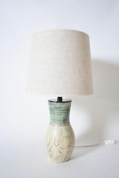Ceramic lamp with a springbocks pattern 1950s 