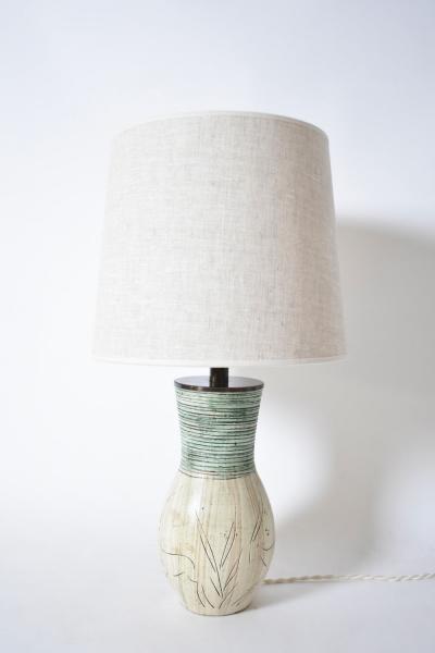 Ceramic lamp with a springbocks pattern 1950s 
