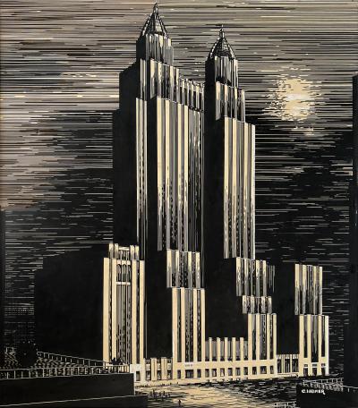 Charles Perry Weimer Waldorf Astoria Art Deco Illustration