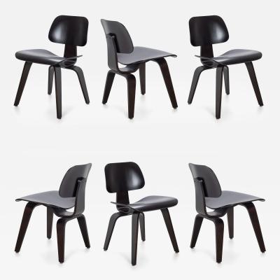 Charles Ray Eames Eames for Herman Miller DCW Dining Chairs in Chocolate Brown Set of 6