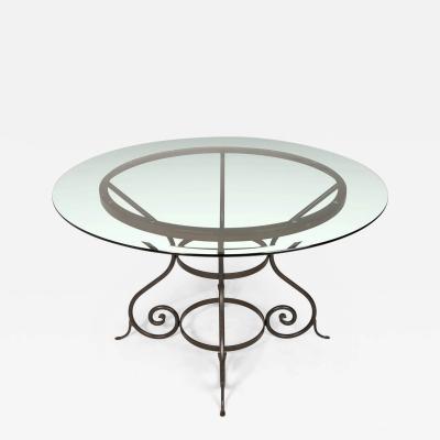Charleston Forge Charleston Forge Etrusche Iron Glass Top Dining Table USA
