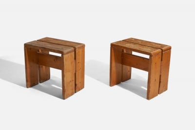 Charlotte Perriand Stools for Les Arcs in Pine France 1968