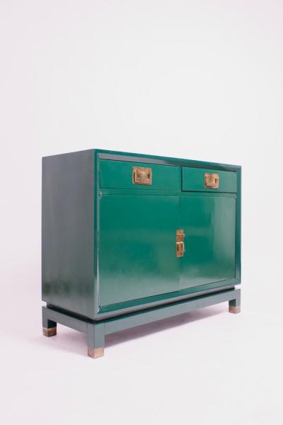 Chinese style green lacquered chest of drawers 1970s 
