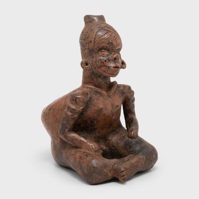 Colima Seated Redware Figure