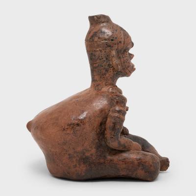 Colima Seated Redware Figure