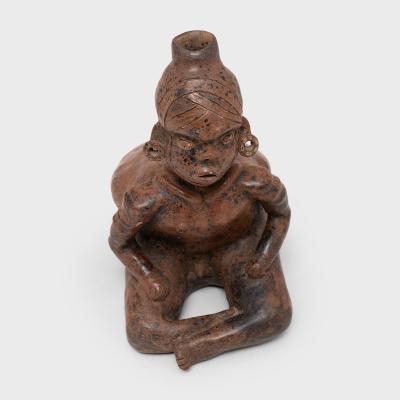 Colima Seated Redware Figure