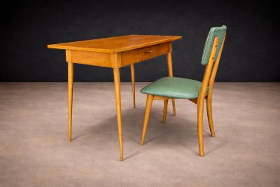 Console with Drawer and Chair in Hardwood Unknown 1950s Lot 732A