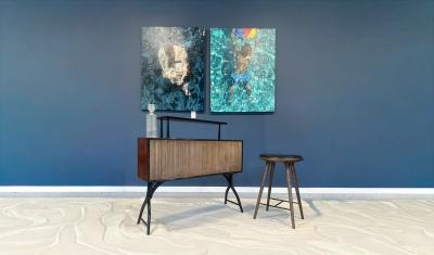 Curved Brazilian Bar in Rosewood and ebony finish 1950s Lot 694