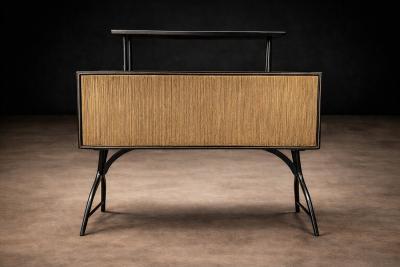 Curved Brazilian Bar in Rosewood and ebony finish 1950s Lot 694