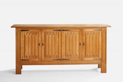 Danish Designer Cabinet with Oak and Iron Denmark 1960s