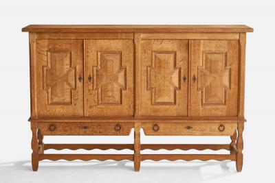 Danish Designer Cabinet with Oak and Iron Denmark 1960s