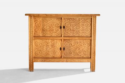 Danish Designer Cabinet with Oak and Iron Denmark 1960s