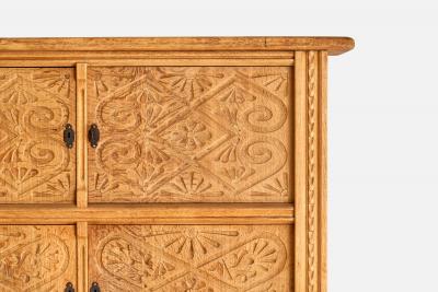 Danish Designer Cabinet with Oak and Iron Denmark 1960s