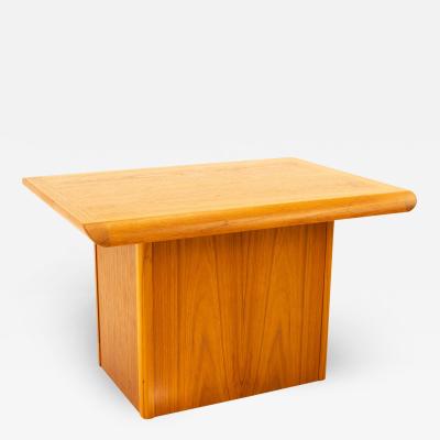 Danish Teak Mid Century Pedestal Base Side End Table