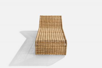 Danny Ho Fong Chaise Longue with Wicker and Steel USA 1960s