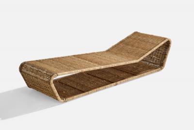 Danny Ho Fong Chaise Longue with Wicker and Steel USA 1960s