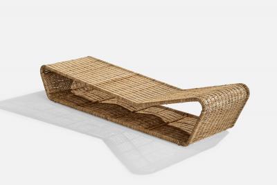 Danny Ho Fong Chaise Longue with Wicker and Steel USA 1960s