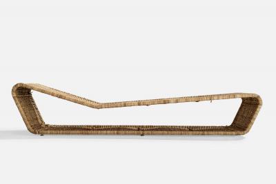 Danny Ho Fong Chaise Longue with Wicker and Steel USA 1960s