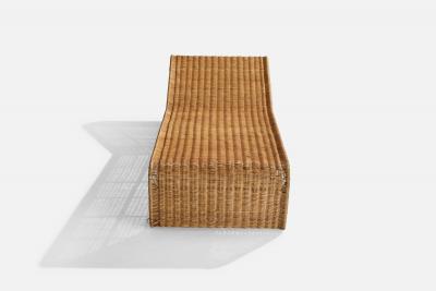 Danny Ho Fong Chaise Longue with Wicker and Steel USA 1960s