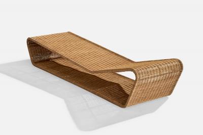Danny Ho Fong Chaise Longue with Wicker and Steel USA 1960s