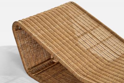 Danny Ho Fong Chaise Longue with Wicker and Steel USA 1960s