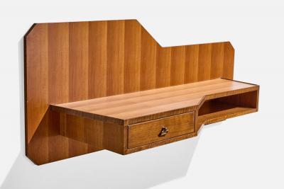 Dassi Console Table with Wood and Brass Italy 1950s