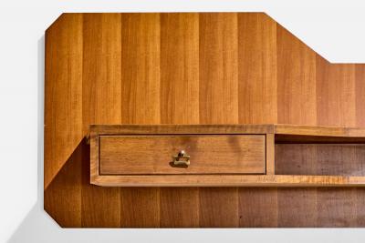 Dassi Console Table with Wood and Brass Italy 1950s