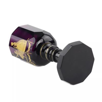 Decagonal Goblet In Purple Crystal With Gilt Decoration St Petersburg