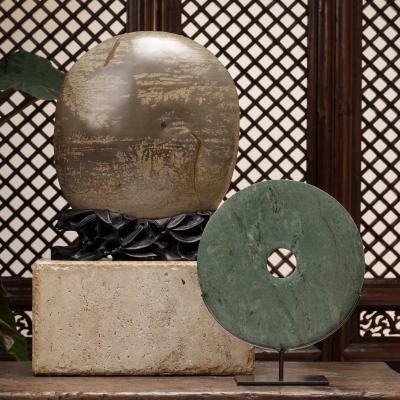 Desert Meditation Stone on Carved Stand