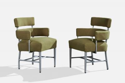 Dorothy Marckwald Dining Room Chairs with Aluminum and Fabric USA 1950