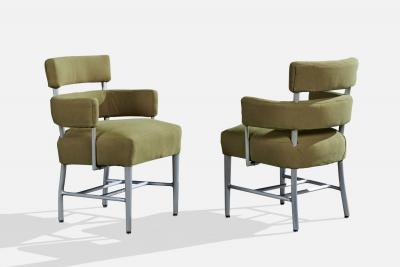 Dorothy Marckwald Dining Room Chairs with Aluminum and Fabric USA 1950