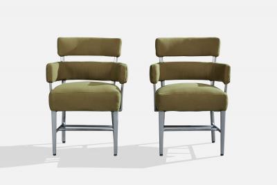 Dorothy Marckwald Dining Room Chairs with Aluminum and Fabric USA 1950