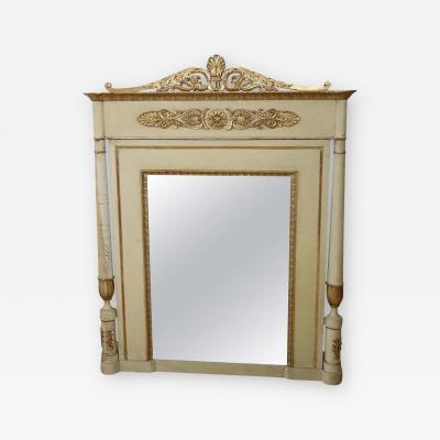 Early 19th Century Empire Carved Gilded and Lacquered Wood Large Wall Mirror